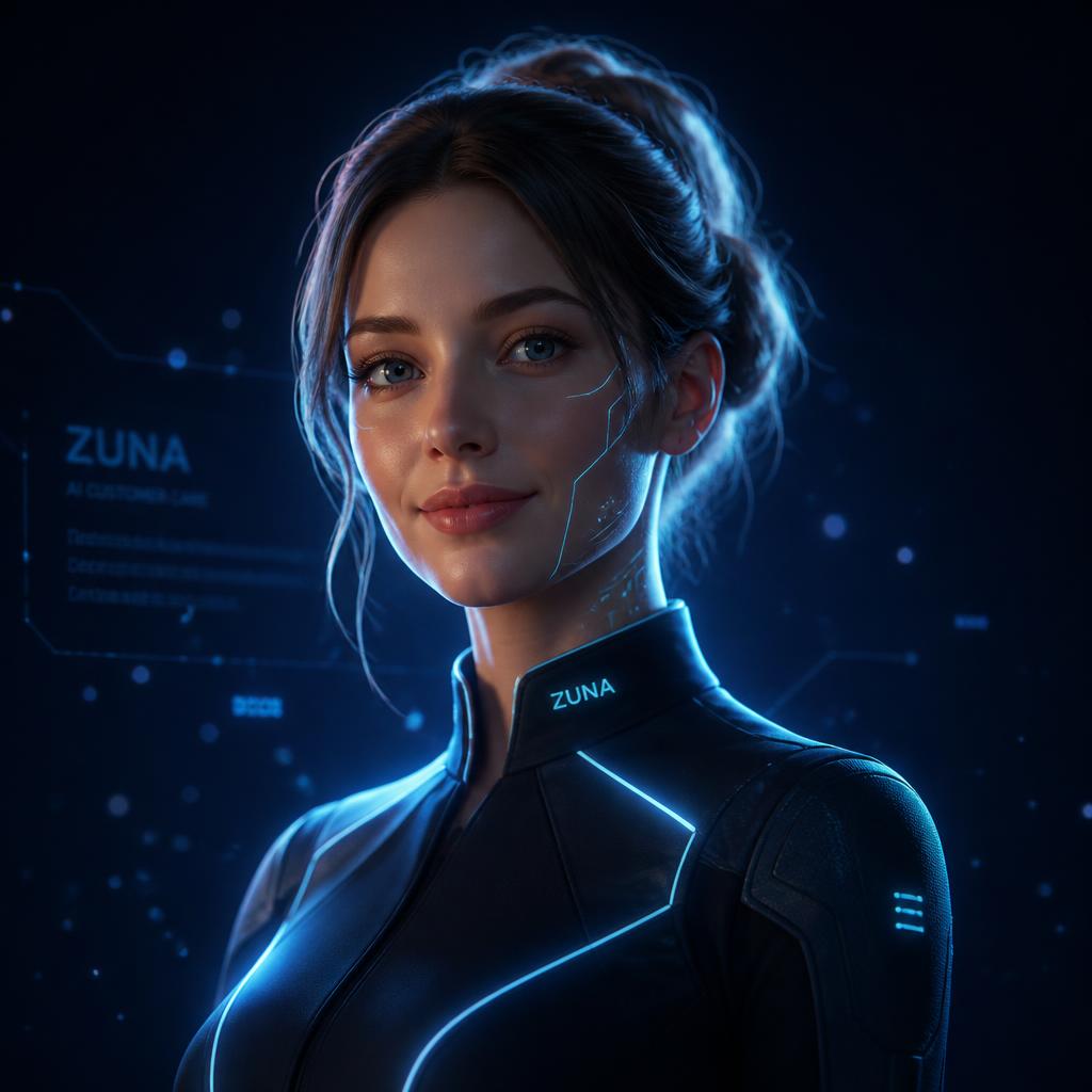 Zuna — futurisztikus AI portré